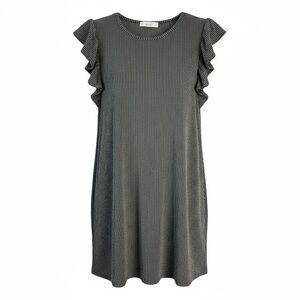 Black Ruffle Sleeve Mini Dress